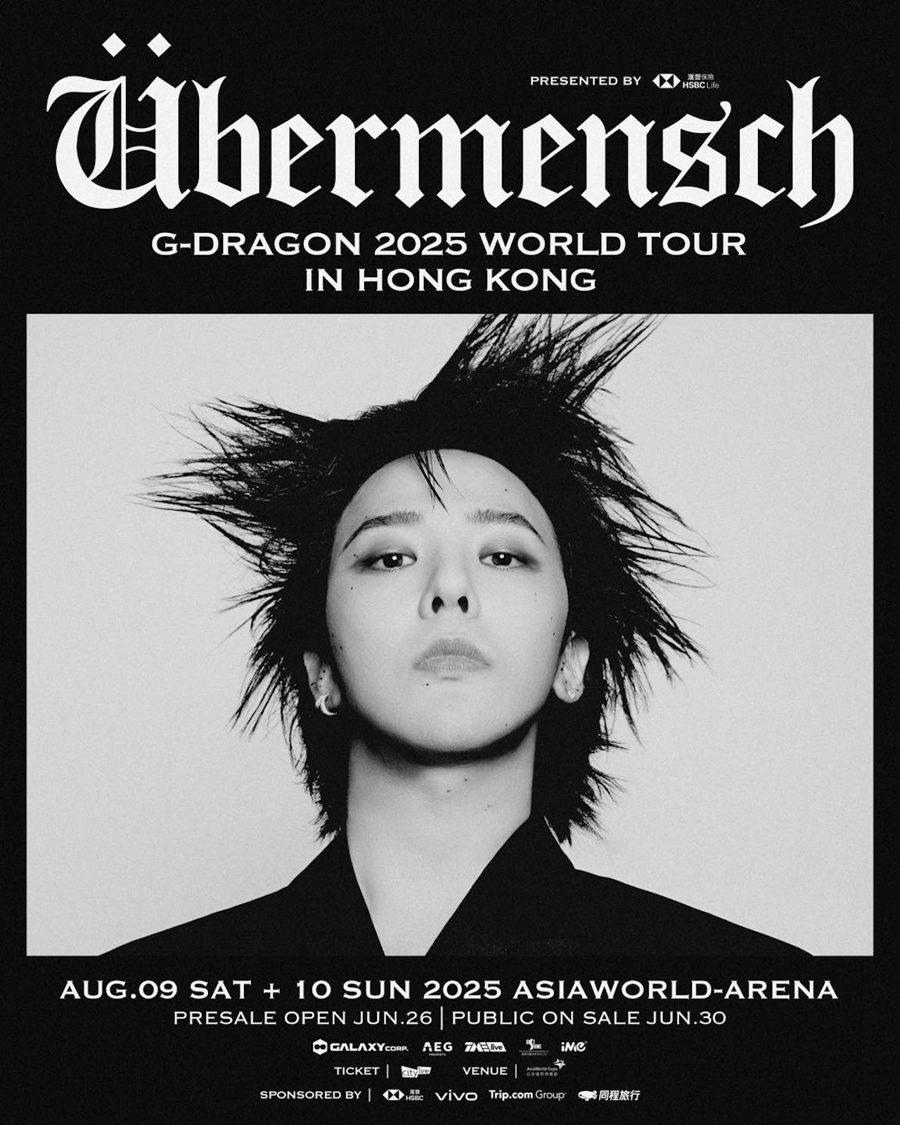 G-DRAGON 2025 WORLD TOUR [Übermensch] IN HONG KONG, presented by HSBC Life
